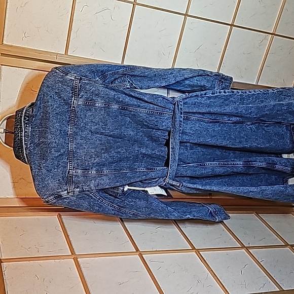 Women New Blue Jean a.n.a Dress with belt in a Size Large - Picture 4 of 5
